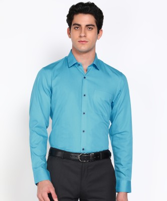 PETER ENGLAND Men Solid Formal Blue Shirt