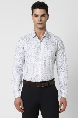 VAN HEUSEN Men Printed Formal White Shirt