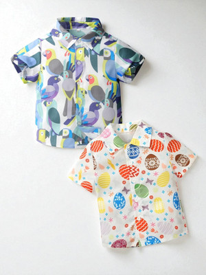RAVYA TRENDZ Boys Printed Casual Multicolor Shirt