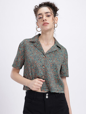 Glitchez Women Printed Casual Multicolor Shirt