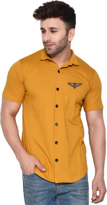 tfurnish Men Printed Casual Yellow Shirt
