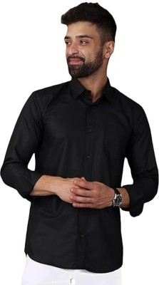 GLORISTAR Men Solid Formal Black Shirt