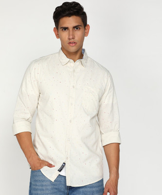 PROVOGUE Men Printed Casual White Shirt