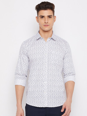 DUKE Men Printed Casual White Shirt