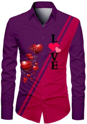VMENTERPRISE Men Printed Casual Purple Shirt