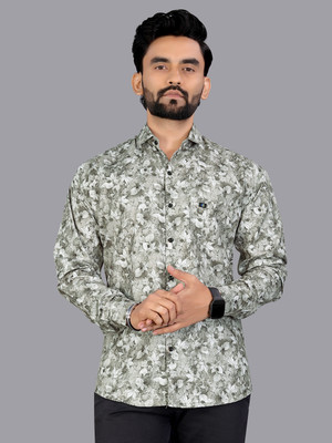 ALVIN ENTERPRISE Men Printed Formal Gold Shirt