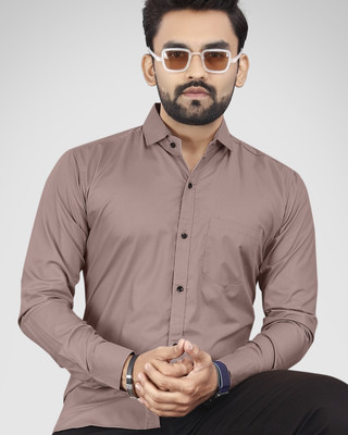 NIVICK Men Solid Formal Pink Shirt