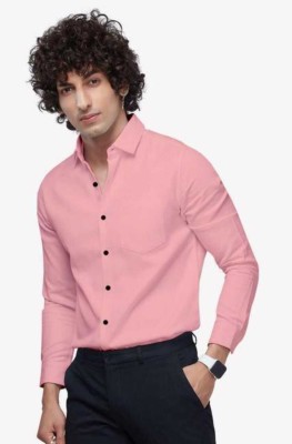 jumi enterprise Men Solid Casual Pink Shirt