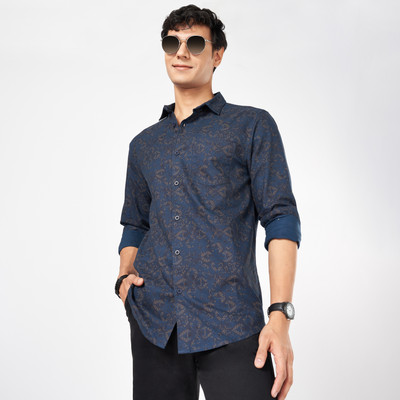 Byford by Pantaloons Men Printed Casual Blue Shirt