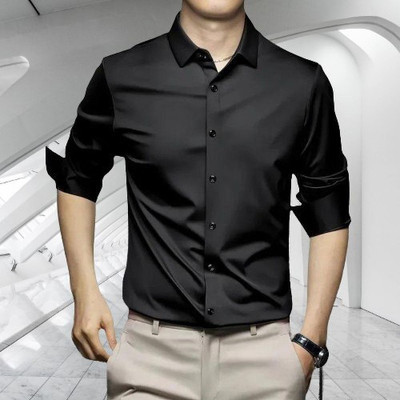 SHREEJI ENTERPRISE Men Solid Casual Black Shirt