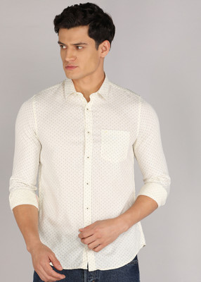 KILLER Men Printed Casual White Shirt