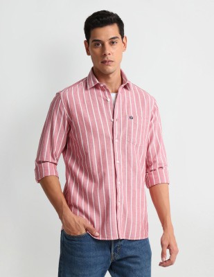 Arrow Sport Men Striped Casual Red Shirt