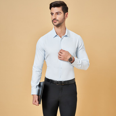 Byford by Pantaloons Men Solid Formal Light Blue Shirt