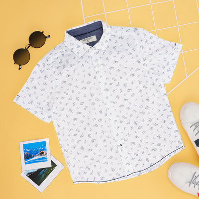 Pantaloons Junior Boys Printed Casual Pink Shirt