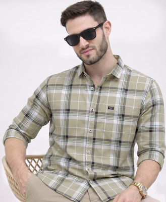 METRONAUT Men Checkered Casual Beige, Multicolor Shirt