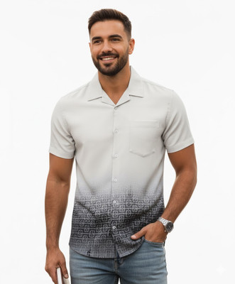 jaks Men Floral Print Casual White Shirt