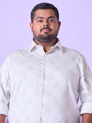 Big Hello Men Printed Casual Purple, White Shirt
