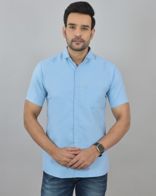 HUMAX Men Solid Casual Light Blue Shirt