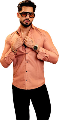 IKON FASHION Men Solid Casual Pink Shirt
