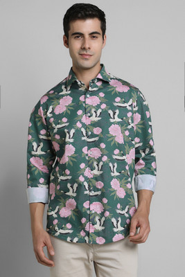 Simon Carter London Men Printed Casual Green Shirt