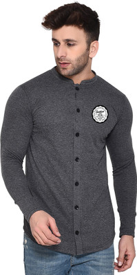 tfurnish Men Solid Casual Grey Shirt