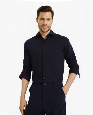 RARE RABBIT Men Solid Casual Dark Blue Shirt