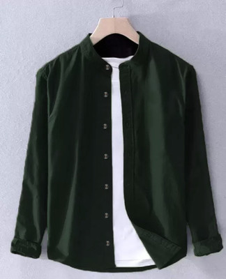 S-LINE Men Solid Casual Green Shirt