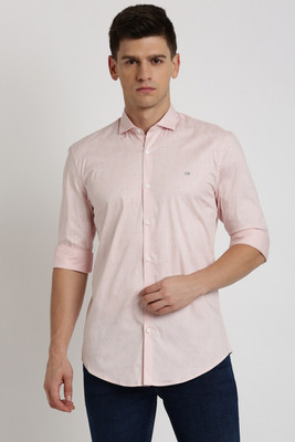 PETER ENGLAND Men Printed Casual Pink, White Shirt