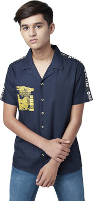 Coolsters by Pantaloons Boys Printed Casual Dark Blue Shirt