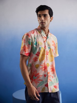 Shvaas By Vastramay Men Printed Casual Multicolor Shirt