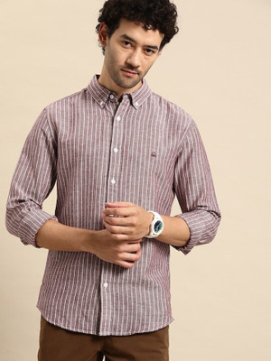 United Colors of Benetton Men Checkered Casual Pink Shirt