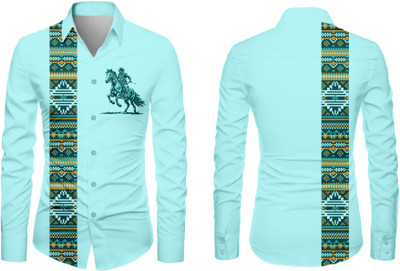 VMENTERPRISE Men Printed Casual Pink Shirt