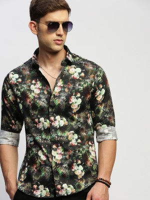 Showoff Men Printed Casual Green Shirt