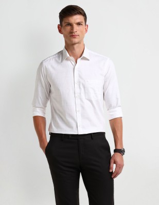 ARROW Men Self Design Formal White Shirt