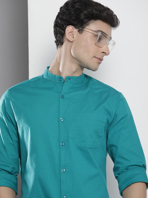 The Indian Garage Co. Men Solid Casual Blue Shirt