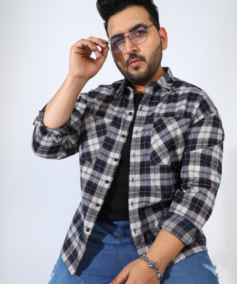 Instafab Plus Men Checkered Casual Multicolor Shirt