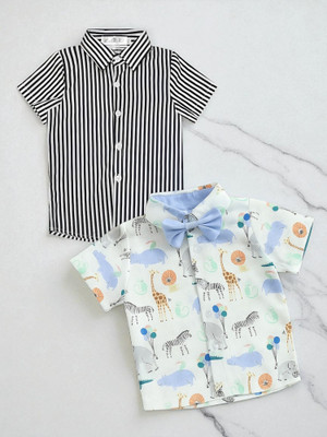 RAVYA TRENDZ Boys Striped Casual Multicolor Shirt