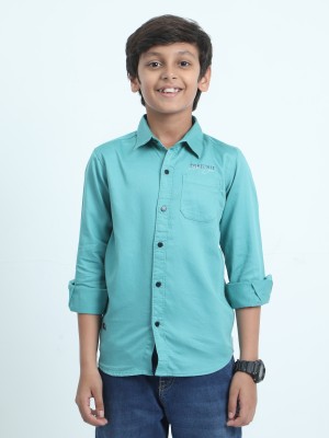 ROCKET SCIENCE Boys Solid Casual Blue Shirt