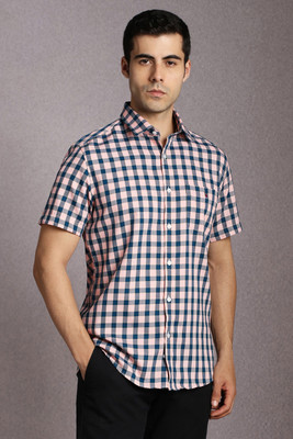 LOUIS PHILIPPE Men Checkered Casual Pink, Blue Shirt