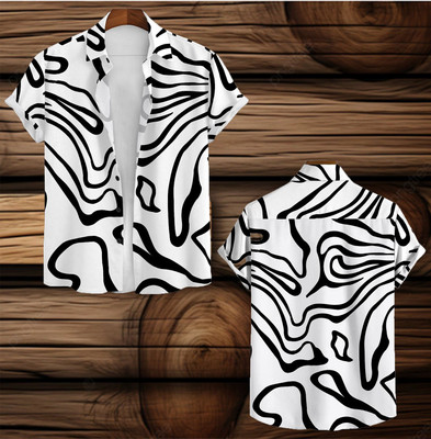 Radha Krishna Fashion Men Printed Casual White Shirt