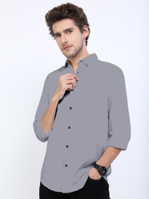 Yaara fashion Men Solid Casual Grey Shirt