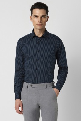 VAN HEUSEN Men Striped Formal Black, Dark Blue Shirt