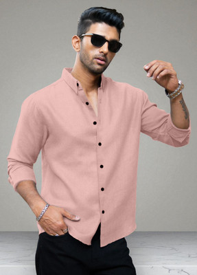 Yanthhi Men Solid Casual Beige Shirt