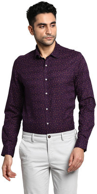 TURTLE Men Printed Formal Purple Shirt
