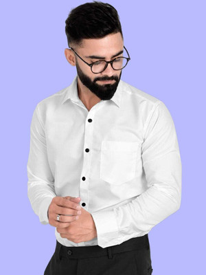 Typetron Fashion Men Solid Formal White Shirt