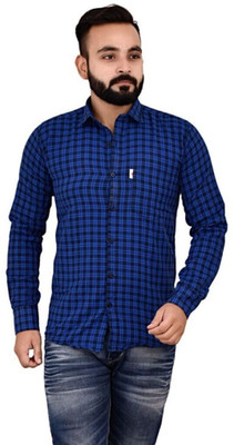 Arthz Fab Trend Men Striped Casual Blue Shirt