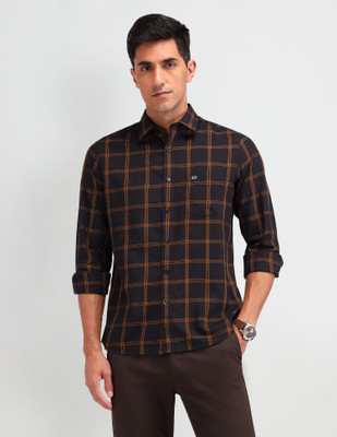 Arrow Sport Men Checkered Casual Brown Shirt