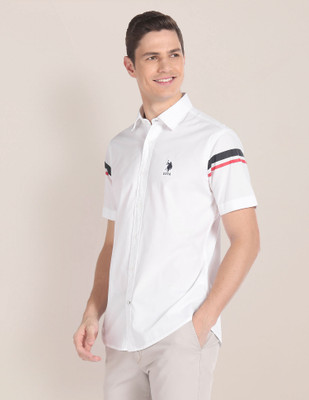 U.S. POLO ASSN. Men Solid Casual White Shirt