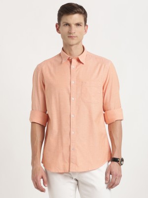 INDIAN TERRAIN Men Solid Casual Orange Shirt