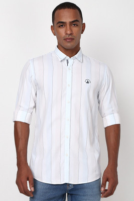 PETER ENGLAND Men Checkered Casual White Shirt